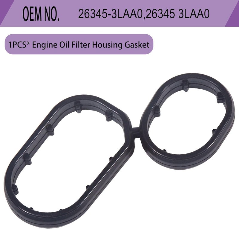 LYNSHINE 26345-3LAA0 B33331 Engine Oil Filter Housing Gasket Compatible With Hyundai Genesis 2015 2016,Palisade 2020 2021 2022 3.8L,Kia Sorento 2018 2019 2020,26345 3LAA0 3.5L. - Image 3